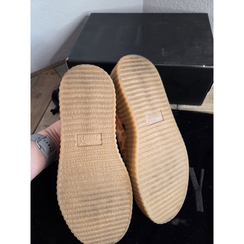 Puma x Fenty Rihanna Orange Camo Leather Platform‎ Creepers Women's 8 NEW - Picture 9 of 10